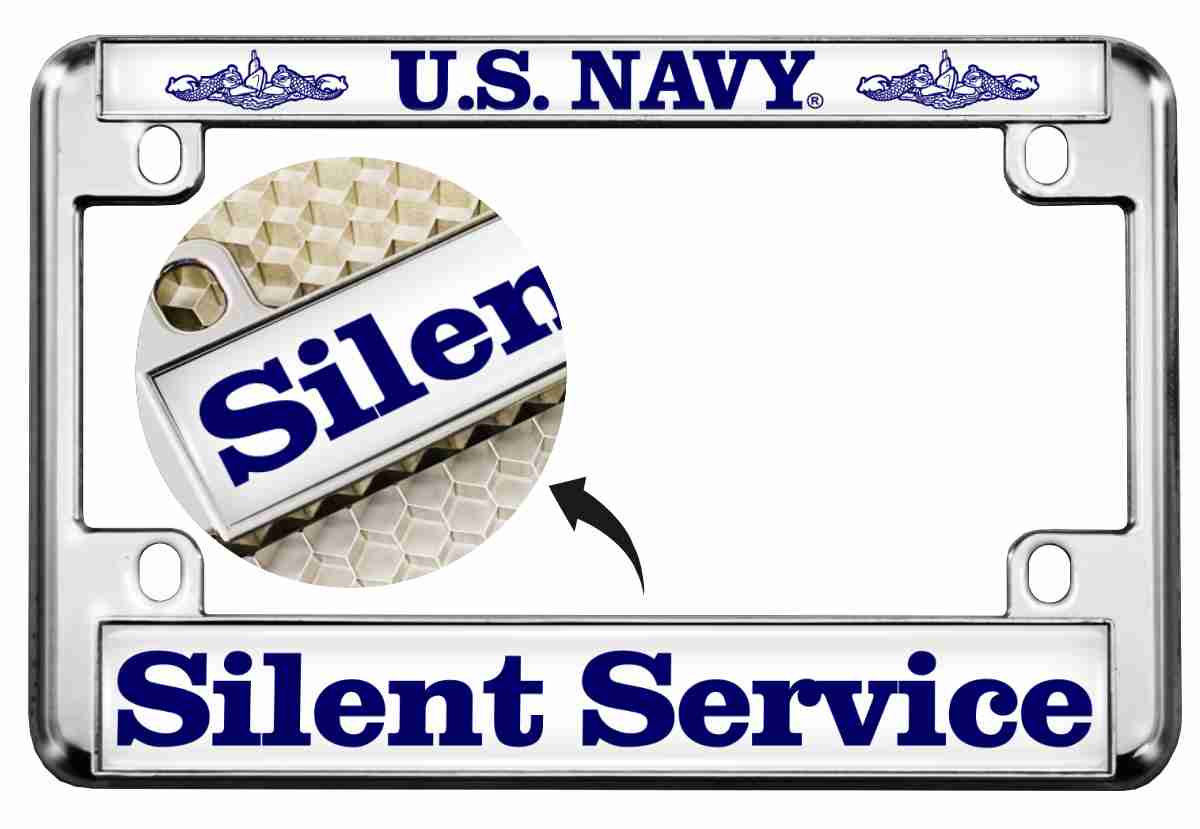 U.S. Navy Silent Service - Motorcycle Metal License Plate Frame